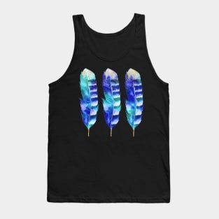 blue watercolor feather Tank Top